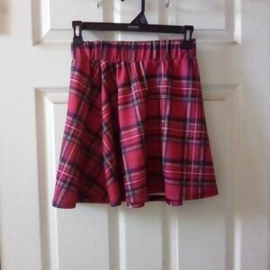 Red Plaid Skater Skirt